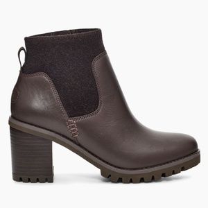 UGG Amathea Stout Brown Heeled Ankle Boot Booties Womens 11 NEW